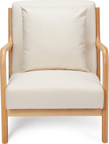 JOMEED Oak Wood Frame Mid Century Modern Accent Leisure Chair - Image 6