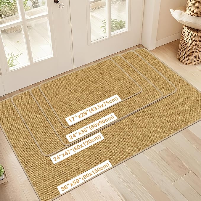 Ultra Thin Indoor Door Mat 17"x29", Non Slip Low-Profile Doormats | Rubber - Image 2