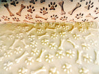 PAW and BONE EMBOSSING ROLLING PIN LASER ENGRAVED PATTERN with PAWS and BONES for EMBOSSED COOKIES or PASTA