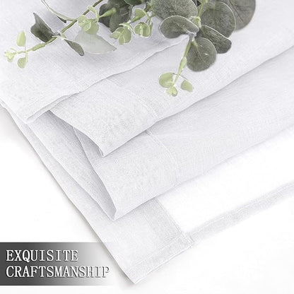 Tollpiz Sheer Tier Curtains Kitchen Linen Textured Half Curtain Sheers Light - Image 7