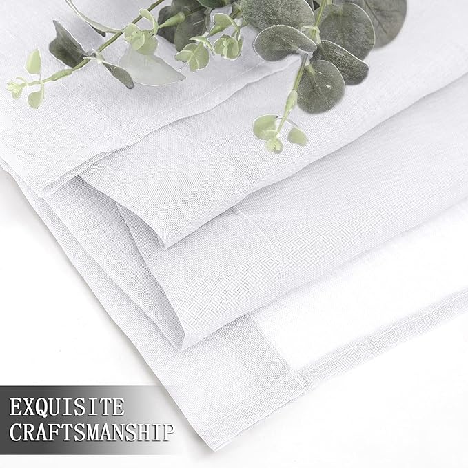 Tollpiz Sheer Curtains Living Room Linen Textured Curtain Sheers Light - Image 7