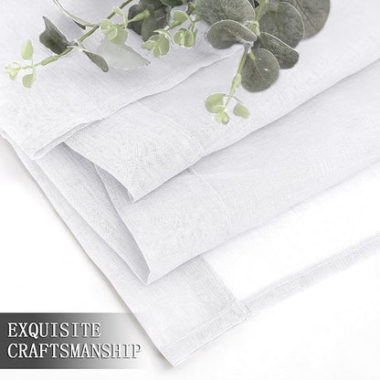 Tollpiz Short Sheer Curtain Linen Textured Bedroom Curtains Sheer Light - Image 7