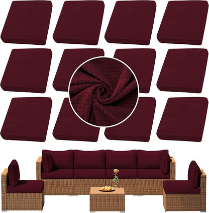 Outdoor Cushion Covers Set, Replacement by SUKAIKEQA