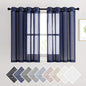 NICETOWN Dark Blue Flax Sheer Linen Curtains by NICETOWN