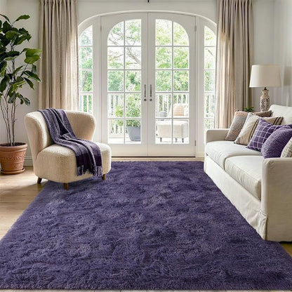 4'x5'3'' Taro Purple Fluffy Soft Area Rug Non-Slip - Image 2