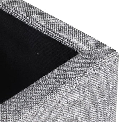 Adeco 17 Inch Square Linen Storage Ottoman - Image 6