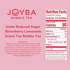 Joyba Reduced Sugar Strawberry Lemonade Flavored Green Bubble Tea, 4 Pack,12 fl oz. Cups