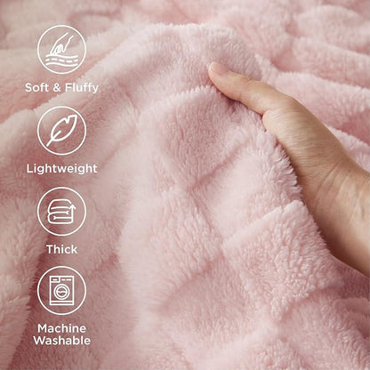 Bedsure GentleSoft Baby Pink Throw Blanket - Image 3