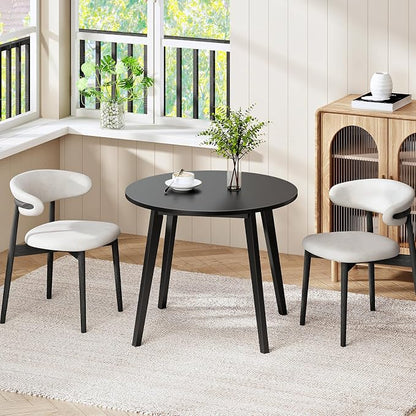HOOBRO Bamboo Dining Table, Round Dining Table - Image 9