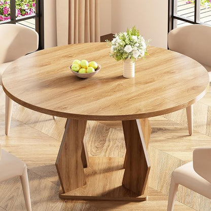 IBF Round Dining Table for 4-6 People, 47 Inches Dining Room Table by IBF