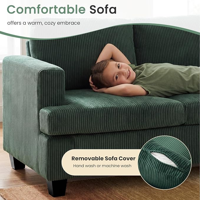 YOUDENOVA 2 Piece Set Comfy Sofa Couch, 3-Seater Sofa * 2 - Image 4