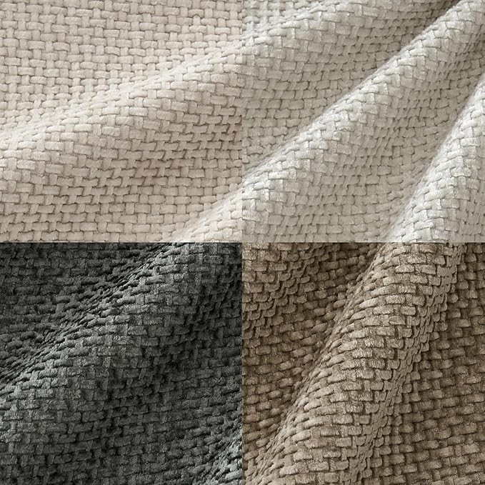 MIULEE Soft Decorative Chenille Euro Pillow Covers Neutral 22x22 Pack of 4 | - Image 2