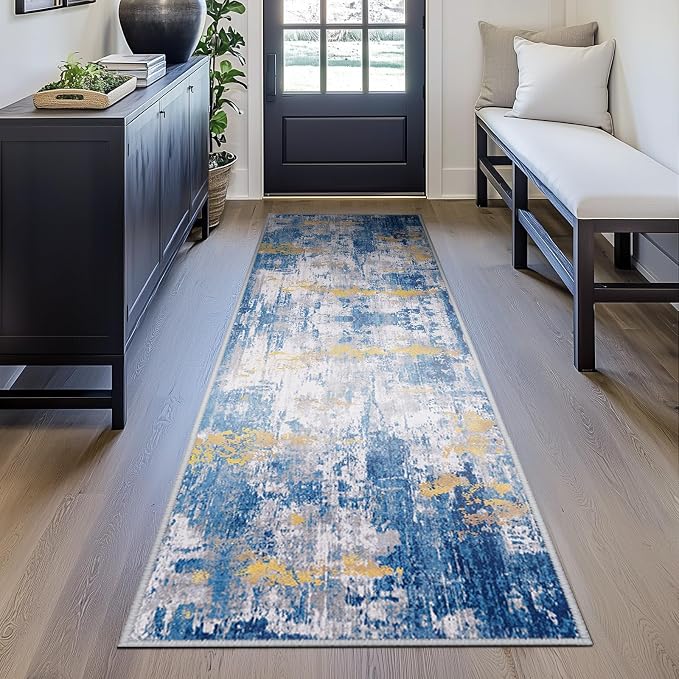RELEANY Washable Runner 2'x10' Abstract Area Rug - Image 4