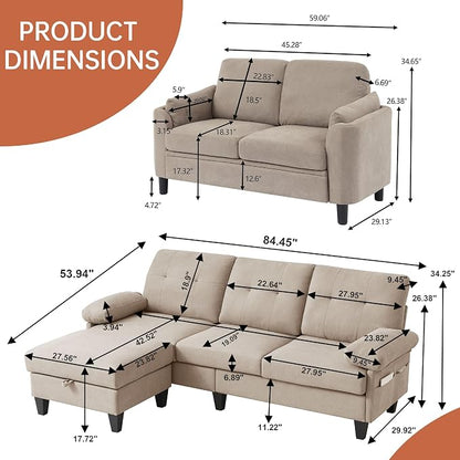 5 Seat Sectional Sofa Set for Living Room Set - Image 2