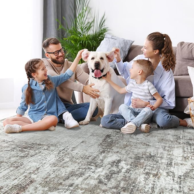 8x10 Area Rugs for Living Room Bedroom Dining Room Washable Brown Grey | Soft - Image 7