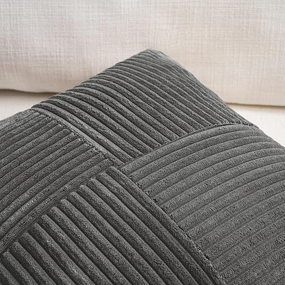 Fancy Homi 2 Packs Dark Gray Long Lumbar Decorative Throw Pillow Covers 12x24 - Image 3
