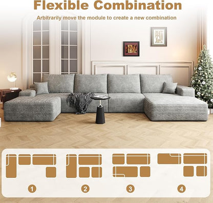 136" Sectional Couches for Living Room Cloud Couch Sofa - Image 6