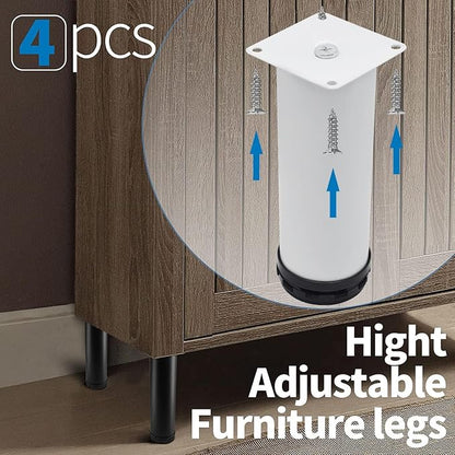 6 Inch Metal Furniture Legs Stainless Steel Adjustable Legs White Metal Legs - Image 5