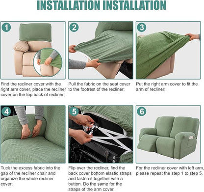 Genina Recliner Loveseat Cover Stretch Couch Covers Sofa slipcover - Image 7