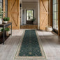 Dark Green Washable 2'6"x10' Long Runner Rugs by HazoHaus