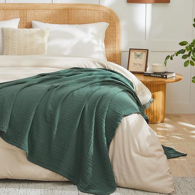 EMME Muslin Blankets for Adults Throw Blanket for Couch Breathable Gauze Soft - Image 9