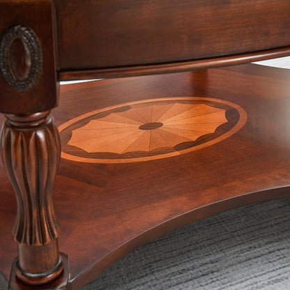 LEEMTORIG Oval Coffee Table for Living Room, Cherry Solid Wood - Image 9