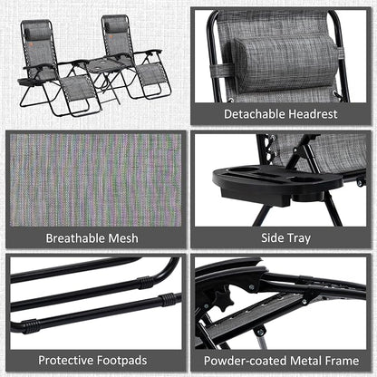 Outsunny Zero Gravity Chair Set - Image 7