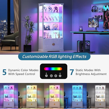 TAGELIER RGB Glass Display Cabinet - Image 3