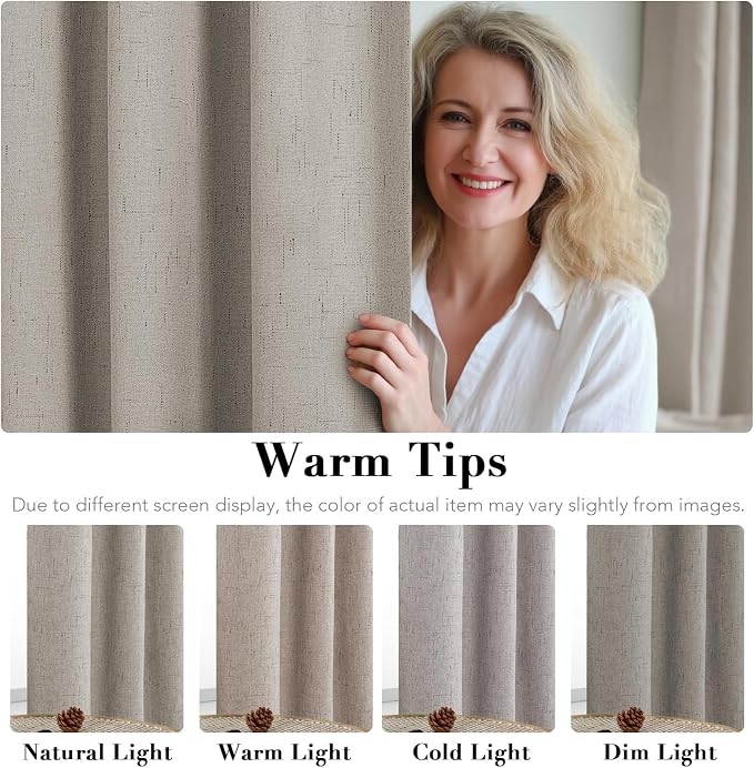 H.VERSAILTEX Blackout Drapes Linen Blackout Curtains 84 inch Length 2 Panels Set - Image 5