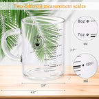 8 Oz Glass Measuring Cup, Espresso Shot Glasses, Clear Coffee Mugs for Hot or Cold Drinks With Handle, Microwave Safe Graduated High Borosilicate Cup (Black)