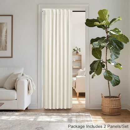 78 Inch Curtains 2 Panel for Bedroom Full Blackout Neutral Boho Window Drape - Image 7