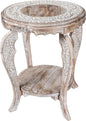 Farmhouse Round Accent End Table, Rustic Side Table Nightstands by TheWoodenTown