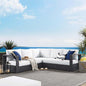 Modway Tahoe Aluminum 3-Piece Outdoor Patio Furniture Gray White, Modular by Modway
