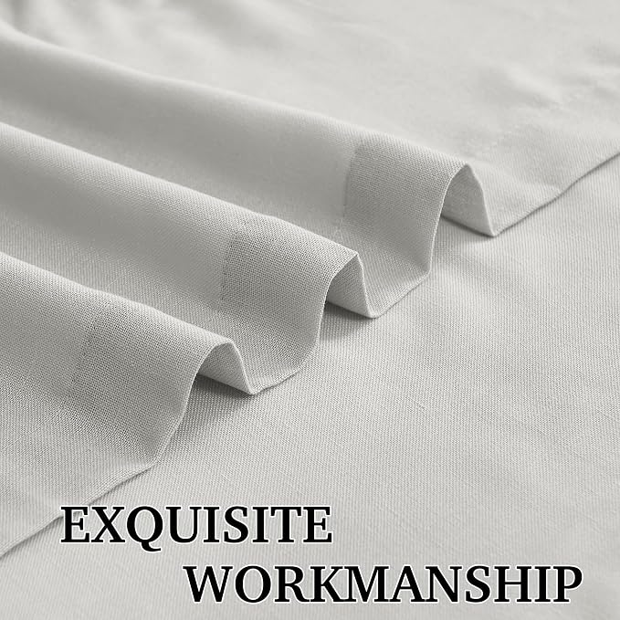 RYB HOME Linen Sheer Curtains for Living Room Bedroom, Back Tab 120 inches - Image 5