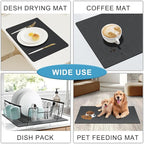 Golener Coffee Bar Accessories - Under Coffee Maker Mat, Cafe Tray Pad, Rubber Mats, Absorbent Pad, Under Appliance Mats, Dish Drying Mat for Kitchen Counter, Dish Drying Pad, 23"x15", Dark Gray