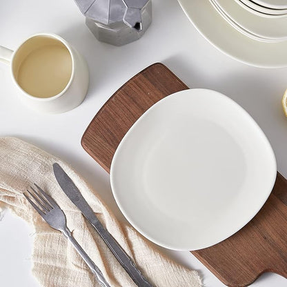 Stone lain Delilah Salad Plate 6-Piece Dish Set, Porcelain, Cream, 6 Salad Plates