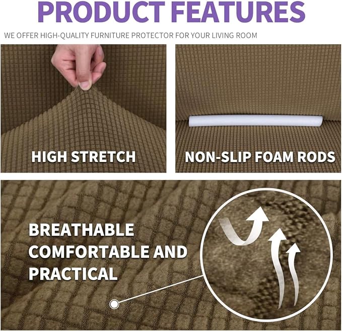 ZNSAYOTX Super Stretch Couch Cover Love Seat Sofa Covers - Image 4