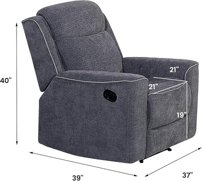 Betsy Furniture Soft Microfiber Manual Reclining Sofa Set, Sofa w/Dropdown Table - Image 4