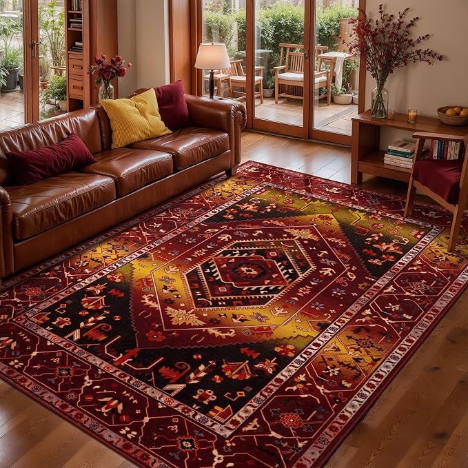 SERISSA 5x7 Washable Non Slip Boho Area Rug - Image 3
