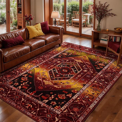 SERISSA 5x7 Washable Non Slip Boho Area Rug - Image 3