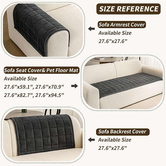 Couch Covers for Dogs Washable, 27.6"x59.1" Non Slip Couch Covers for Loveseat - Image 3