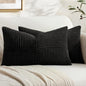 MIULEE Black Decorative Lumbar Throw Pillow Covers 12x20 Inch 2 Pack | Boho by MIULEE