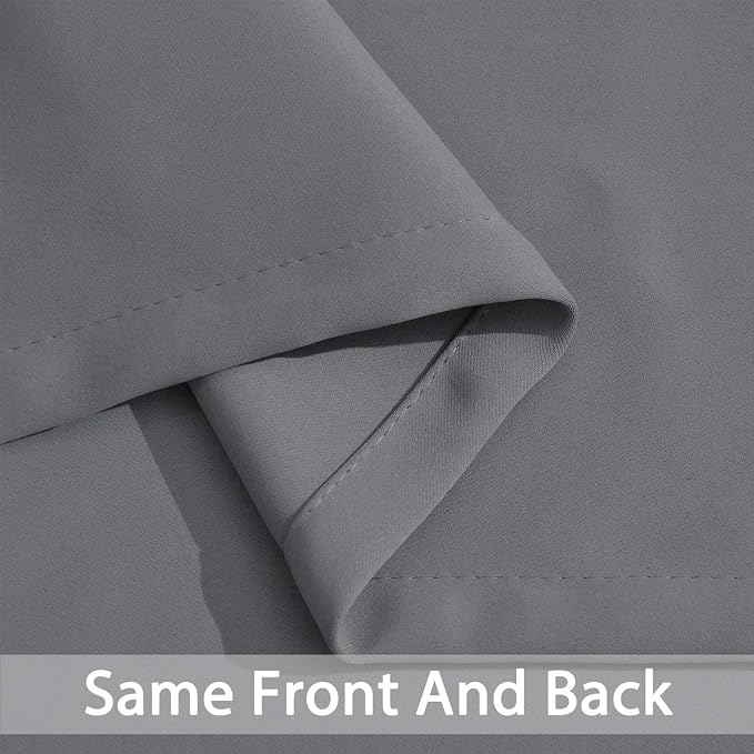Yakamok Grey Room Darkening Curtains 62x84 inch Gray Grommet-Living Room | 2 - Image 4
