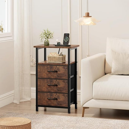 Vagusicc Nightstand with Charging Station, Bedside Table with USB Ports and - Image 6
