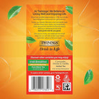 Twinings Decaffeinated English Breakfast Individually Wrapped Bags, 20 Count (Pack of 6), Flavourful & Robust, Enjoy Hot or Iced, 120 Teabags