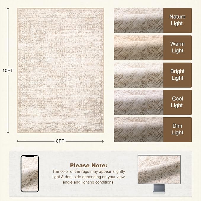 8x10 Area Rugs Living Room: Washable Rug - Image 2