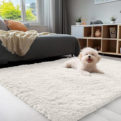 OLANLY 3x4 Machine Washable Accent Rug, Soft Fluffy Shaggy Area Rug by OLANLY