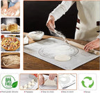Adjustable Rolling Pin 4 Set and Silicone Baking Pastry Mat Setpastry,Siliconebrush and spatul,AdjustableThickness Rings,Wooden Dough Roller Rolling Pins for Baking Dough, Pizza, Pie
