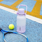 BJPKPK Insulated Water Bottle 50oz Stainless Steel Water Bottles Disherwahser Safe with Handle and Lid Travel Metal Thermos,Light Pink
