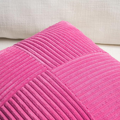Fancy Homi 2 Packs Hot Pink Decorative Throw Pillow Covers 16x16 Inch - Image 3